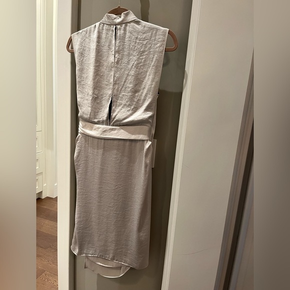 All Saints silver/pewter evening wrap dress size 8 - Picture 2 of 4